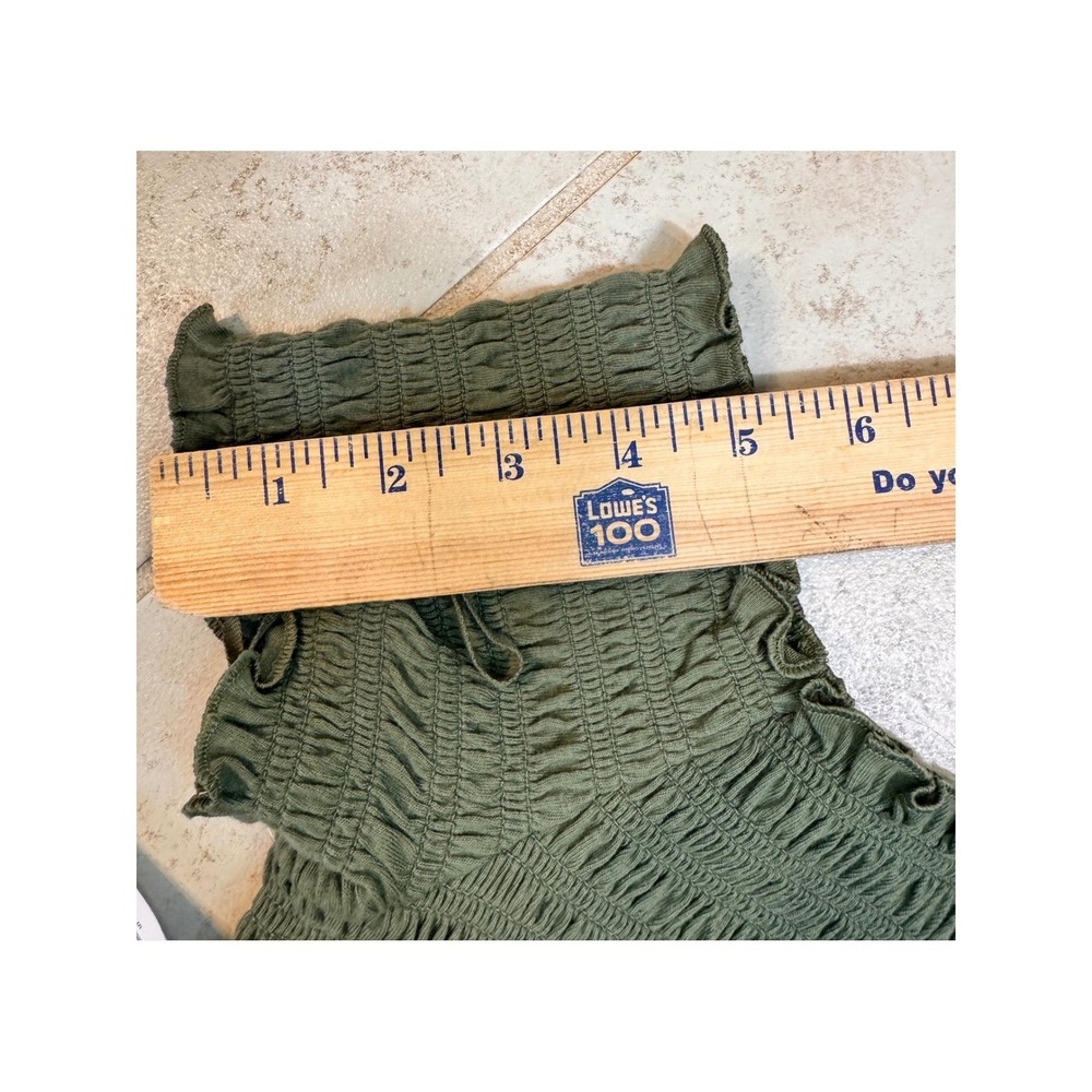 GAP Smocked Mini Dress Bundle Medium Petite Black & Olive Green Off Shoulder NWT - Picture 10 of 11